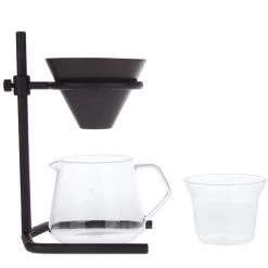 Kinto Handfilter Kaffee Set Schwarz 2 Tassen