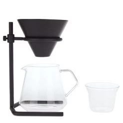 Kinto Handfilter Kaffee Set Schwarz 4 Tassen