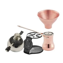 Bundle Cezve Linkshänder, Trichter, Brenner Und Ständer